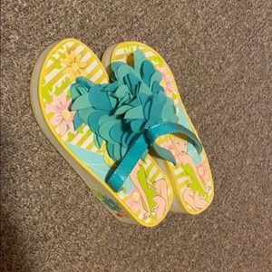 Girls wedge flip flops. Size 9/10